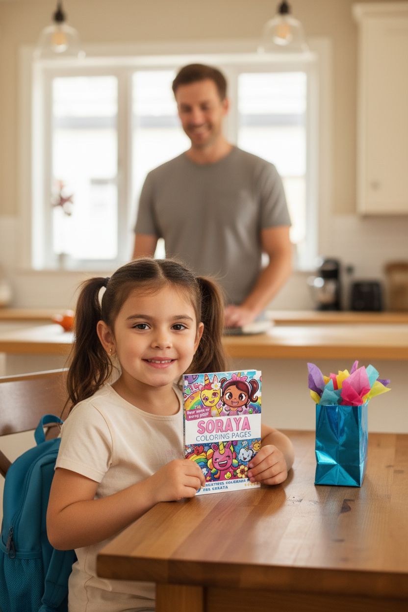 Soraya coloring book in use