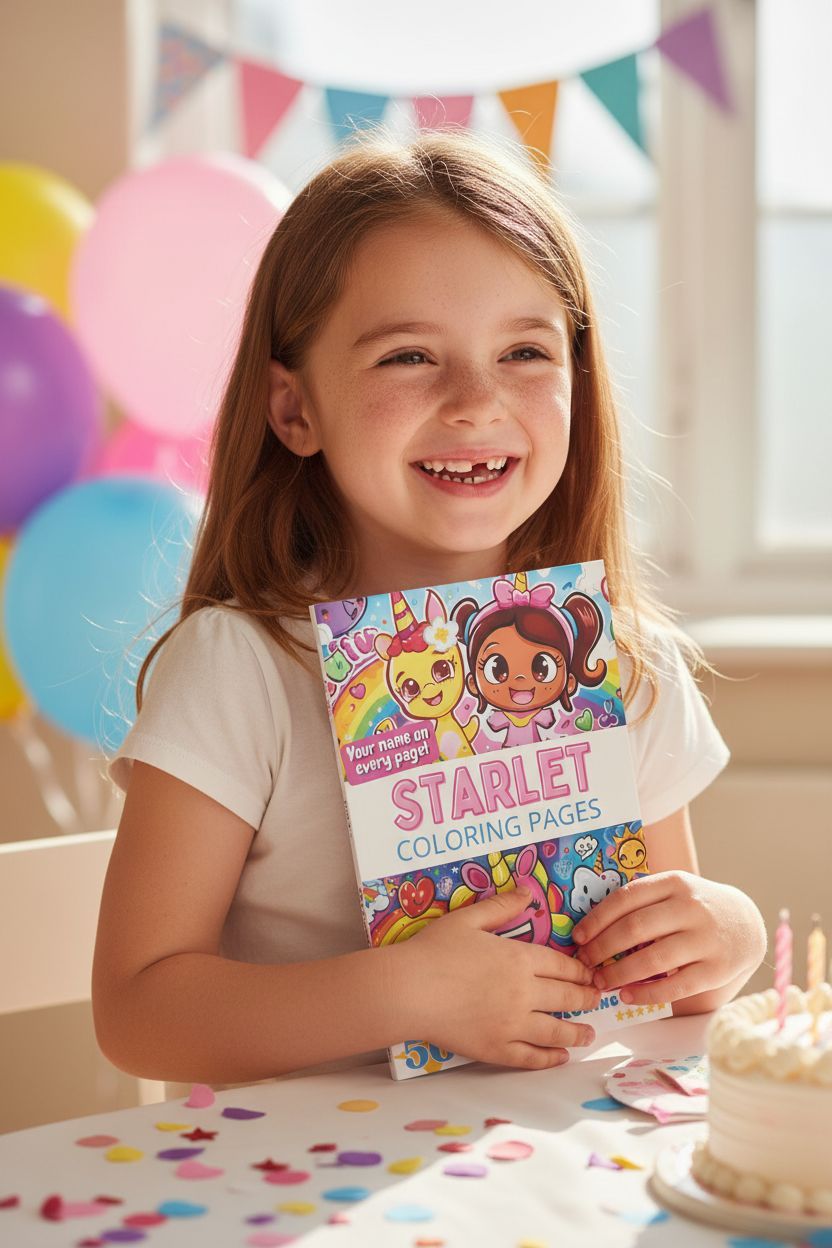 Starlet coloring book in use