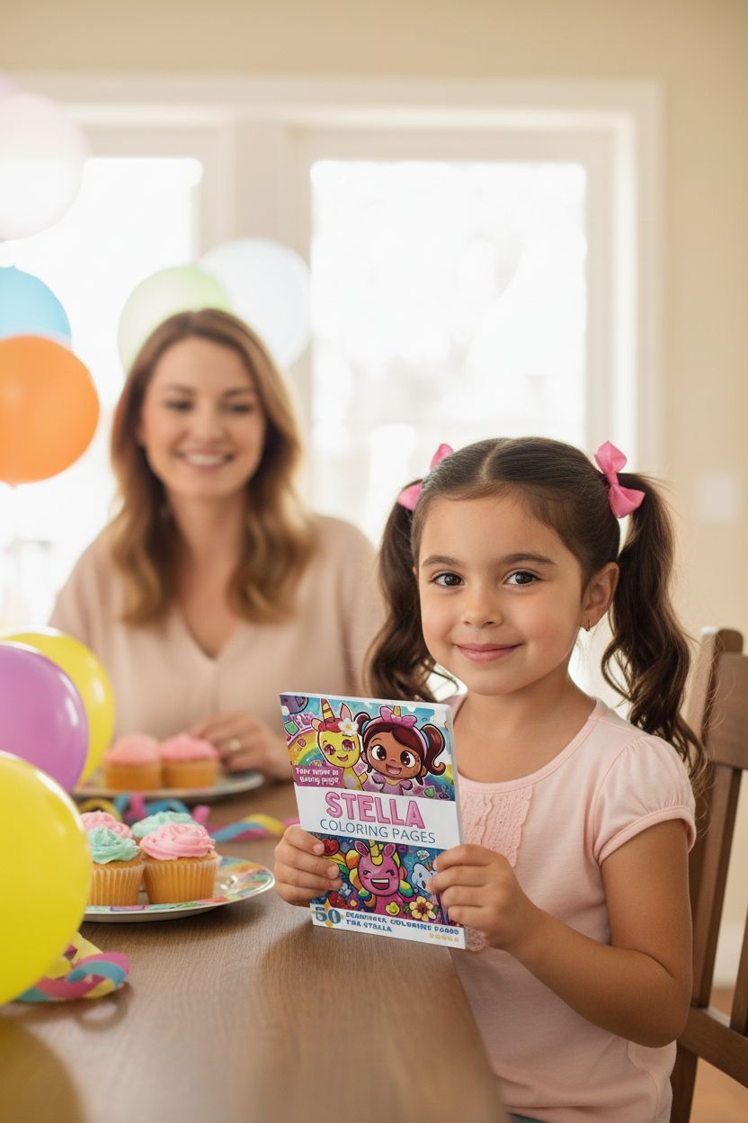 Stella coloring book in use