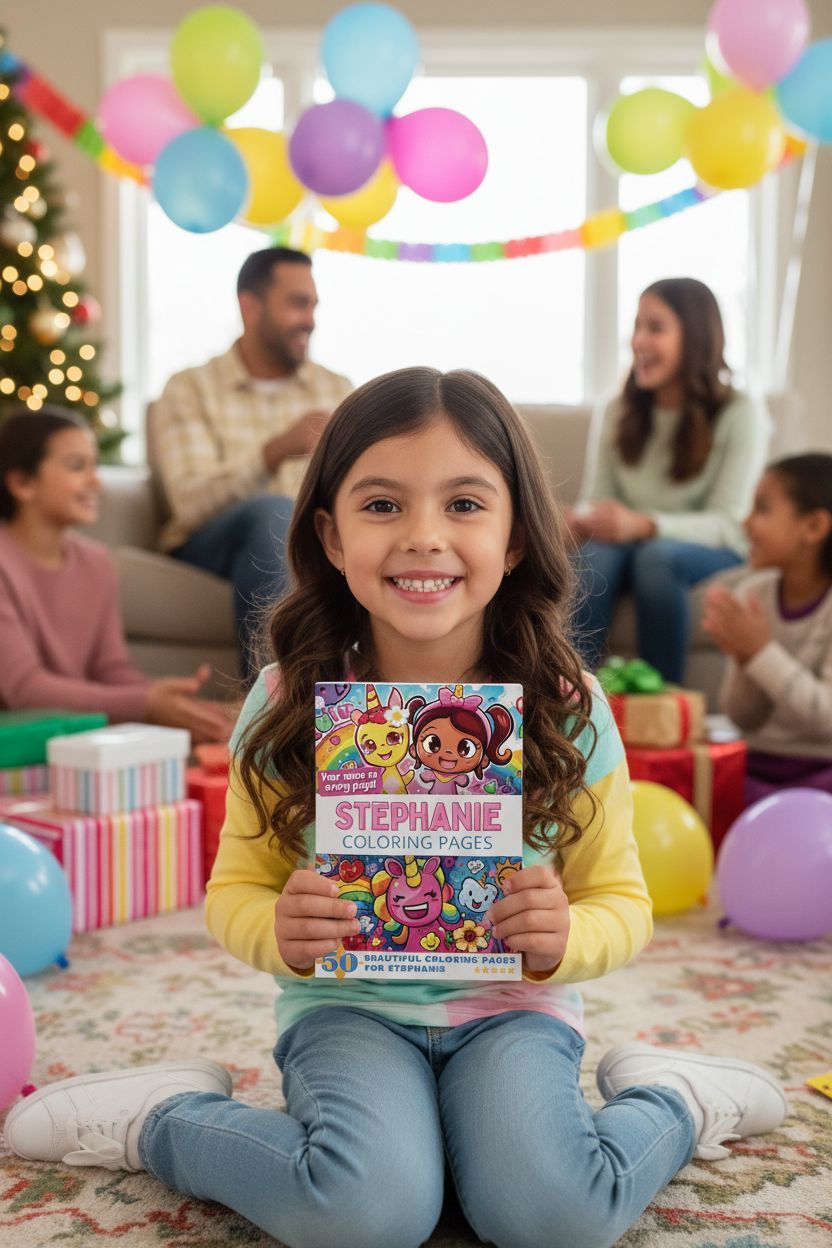 Stephanie coloring book in use