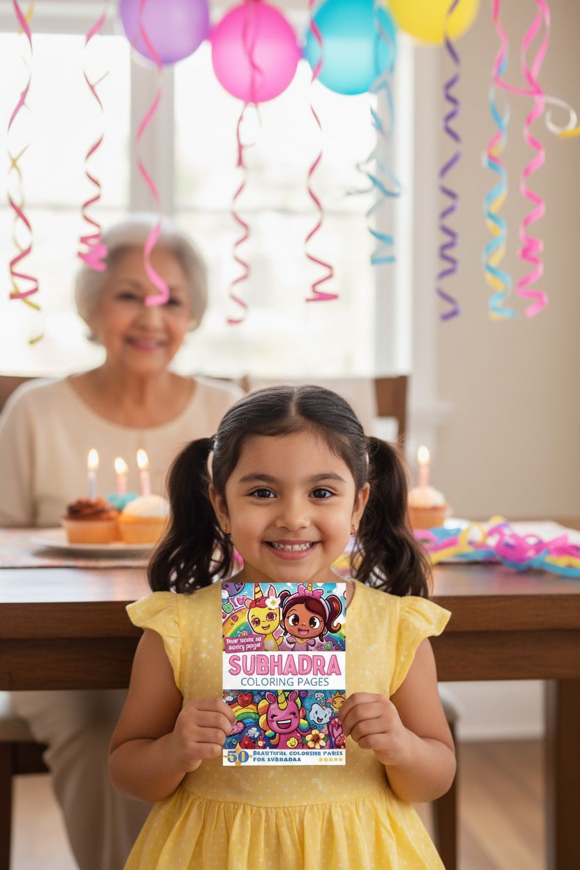 Subhadra coloring book in use