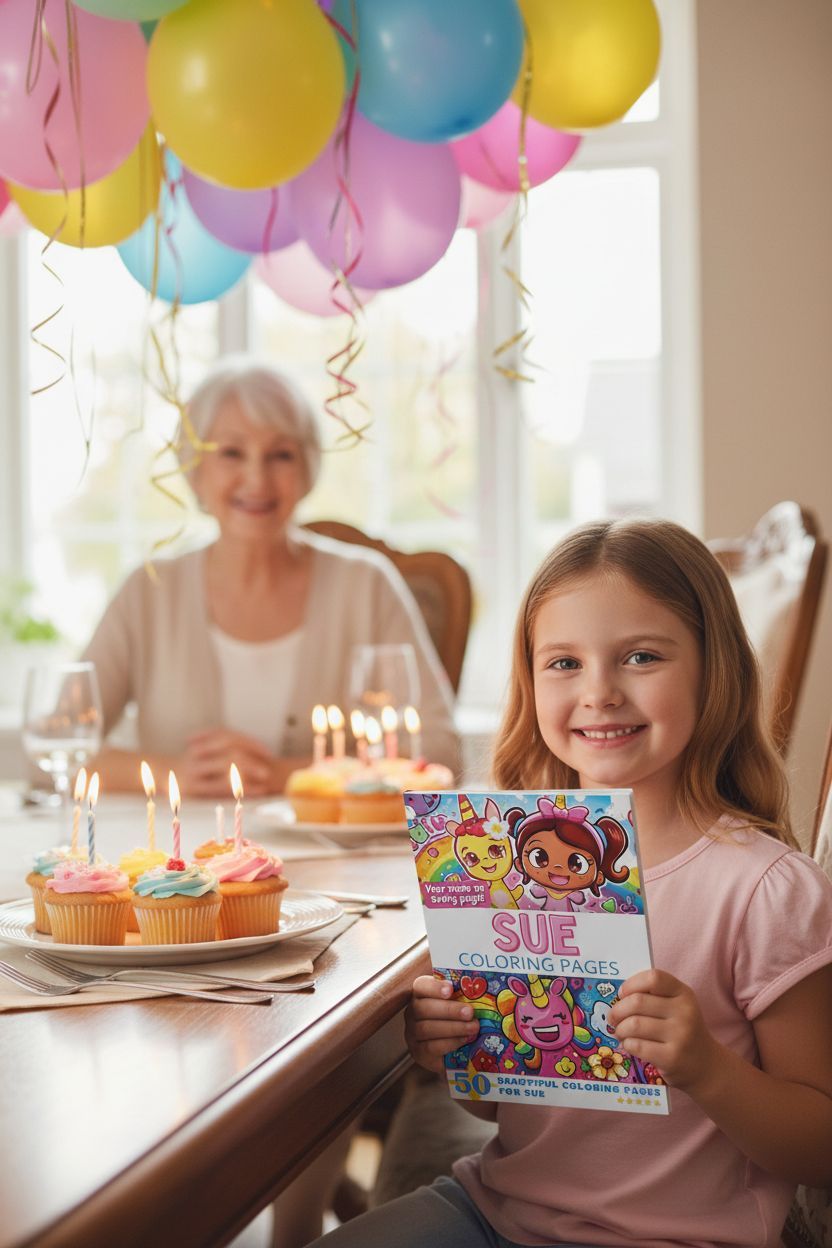 Sue coloring book in use