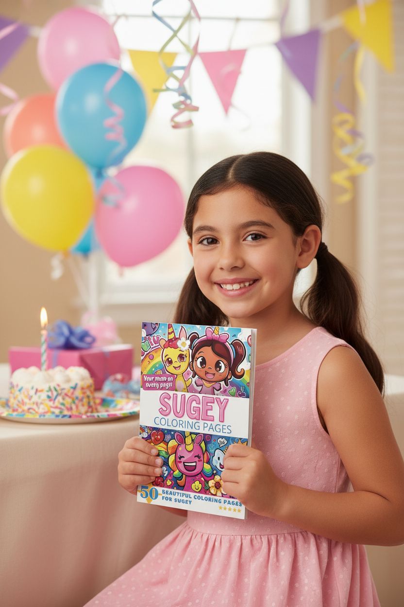 Sugey coloring book in use