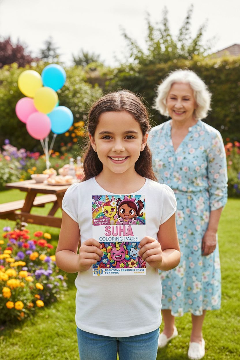 Suha coloring book in use