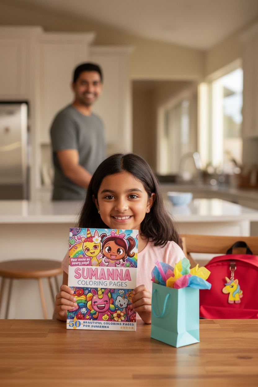 Sumanna coloring book in use