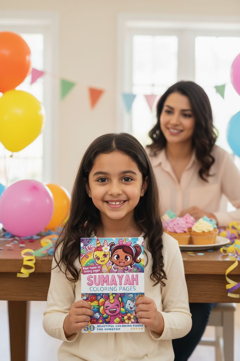 Sumayah coloring book in use
