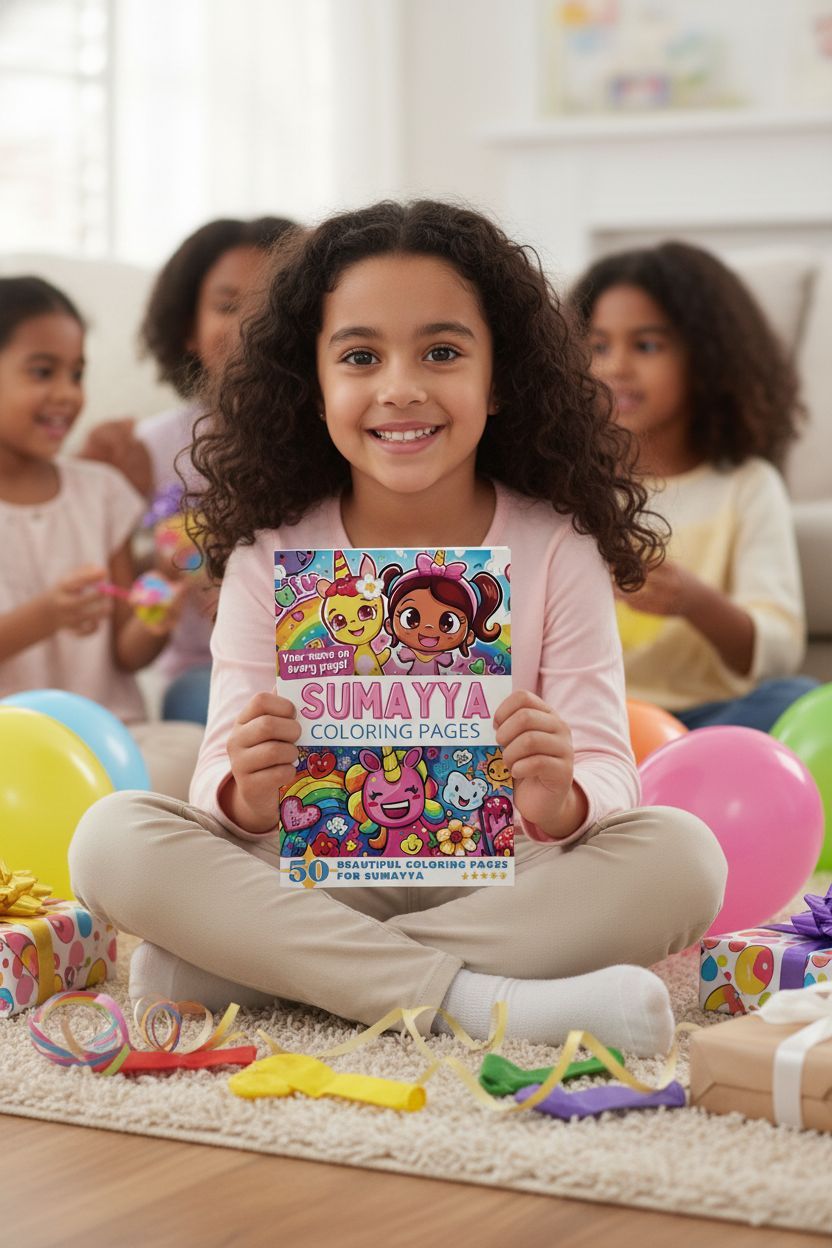 Sumayya coloring book in use