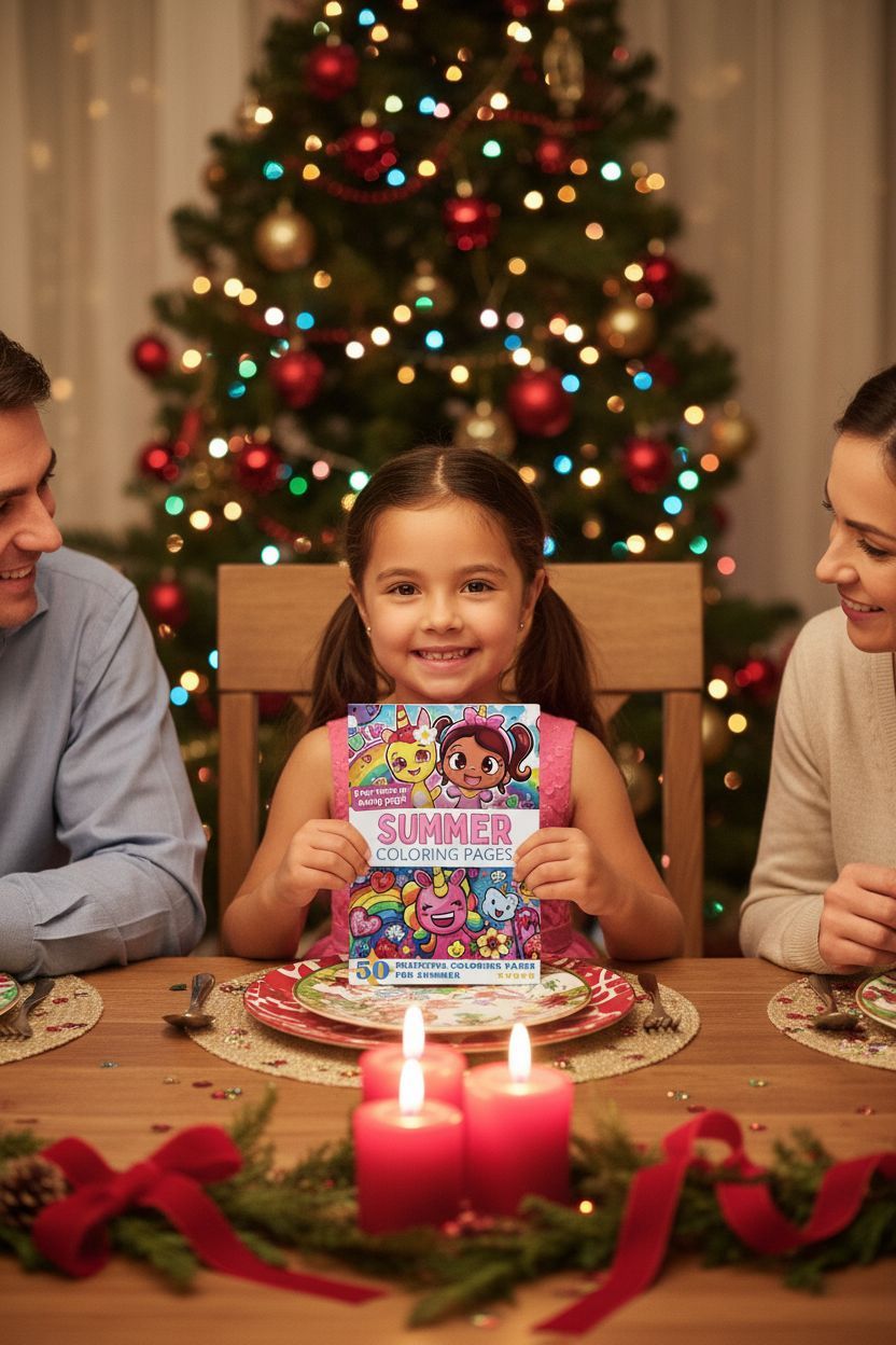 Summer Christmas coloring pages gift