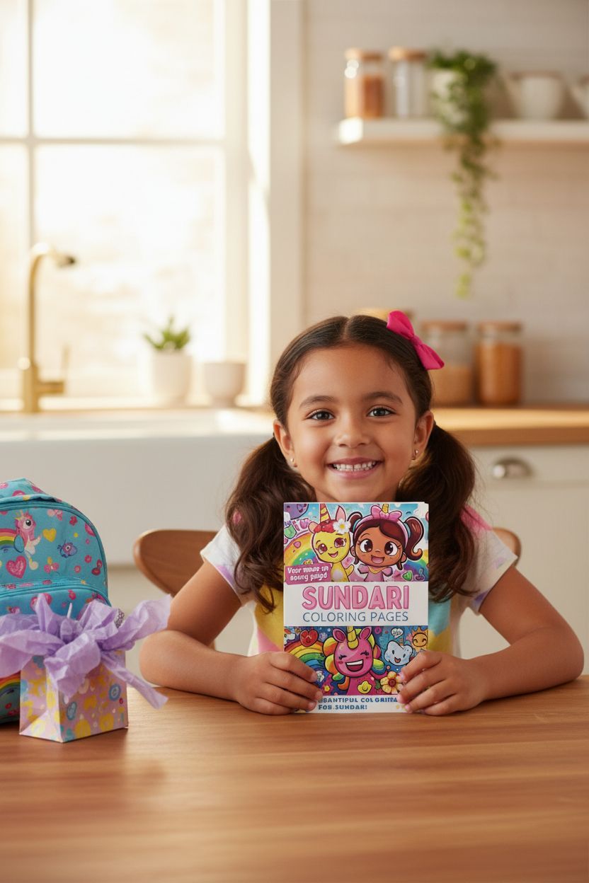 Sundari coloring book in use