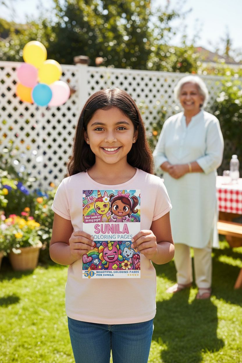Sunila coloring book in use