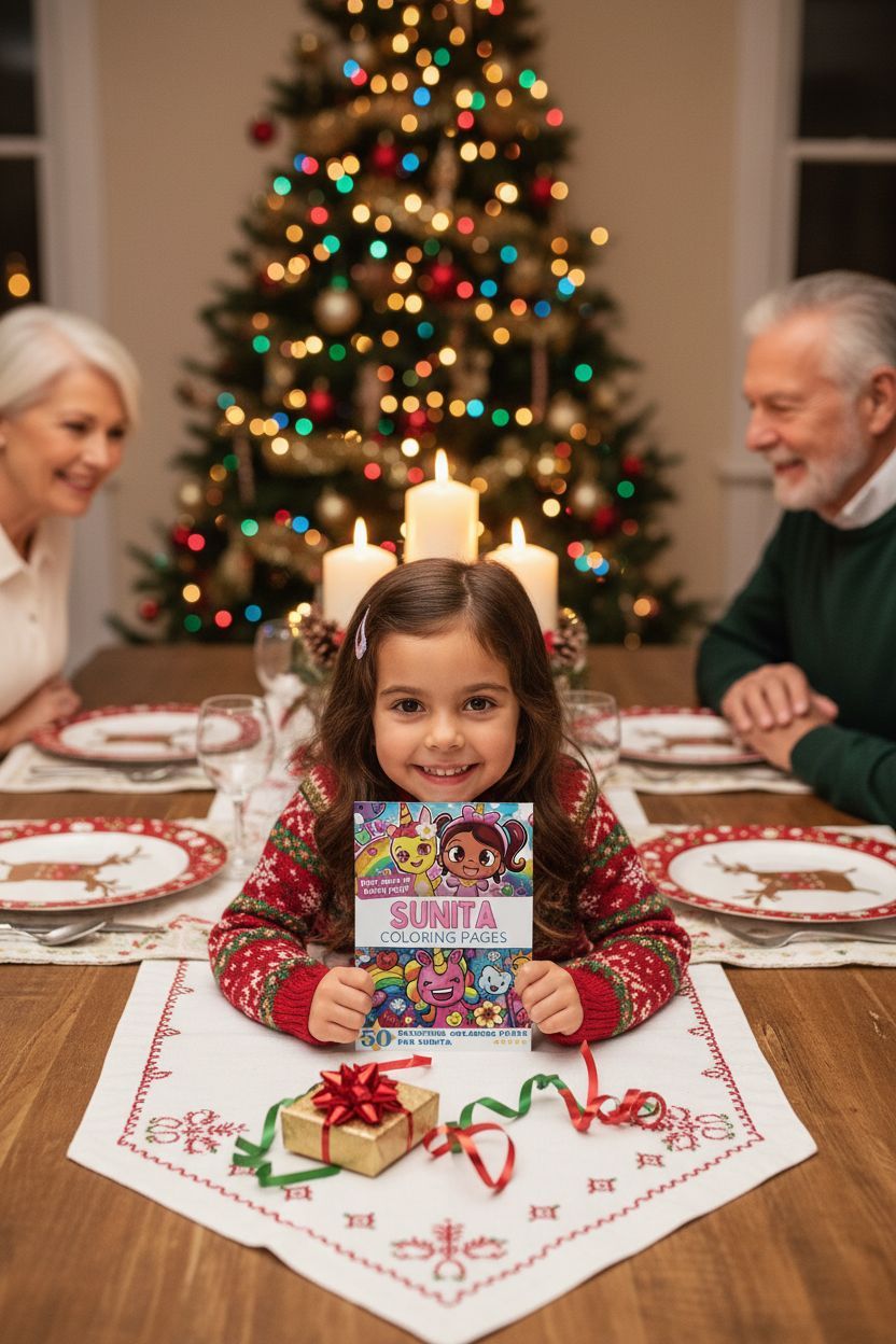 Sunita Christmas coloring pages gift