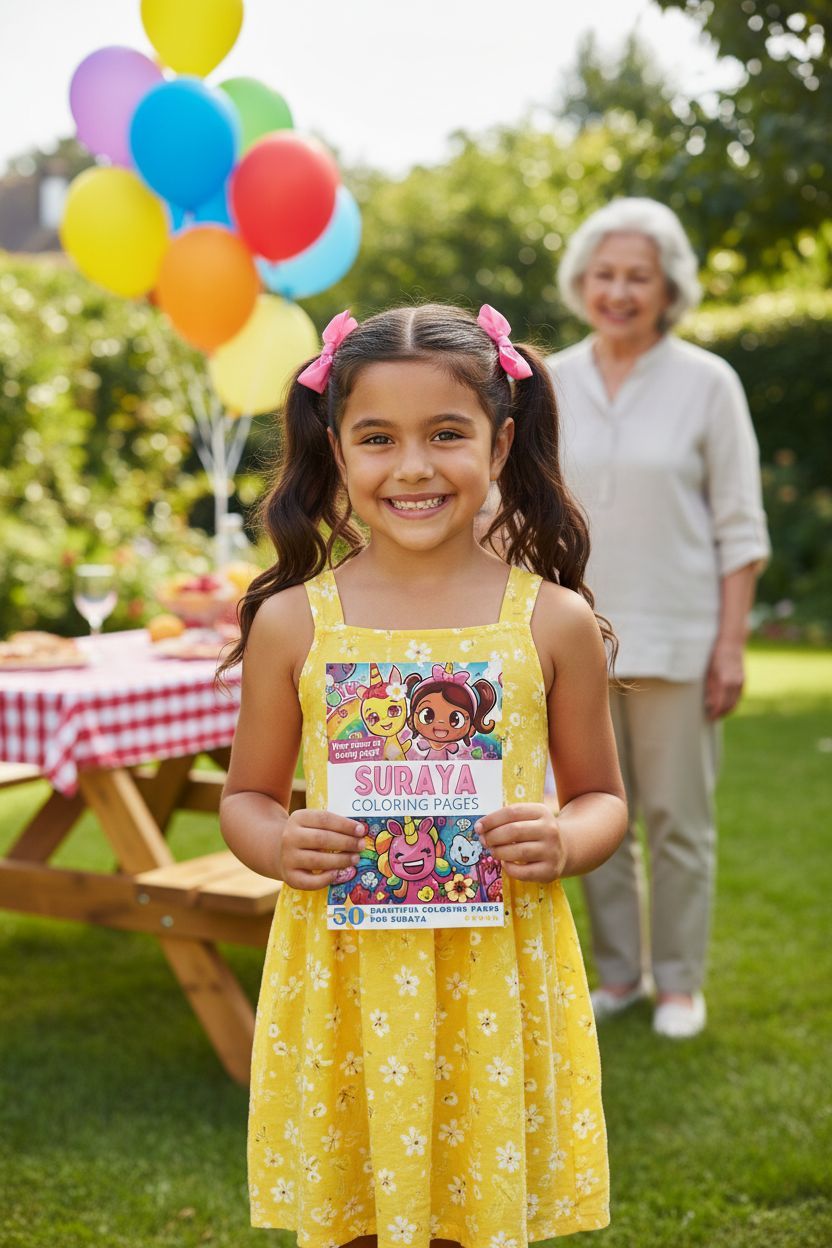 Suraya coloring book in use