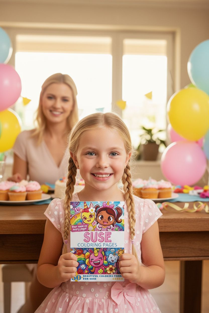 Suse coloring book in use