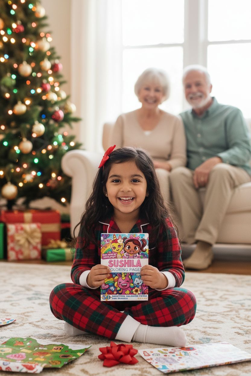 Sushila Christmas coloring pages gift