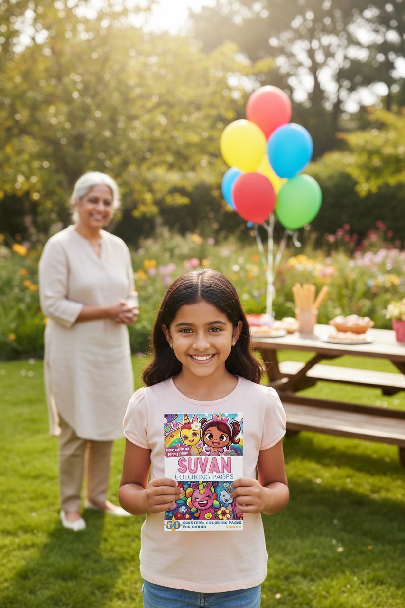 Suvan coloring book in use