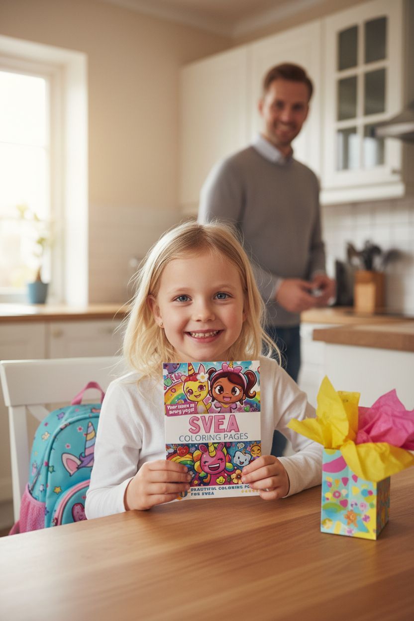 Svea coloring book in use