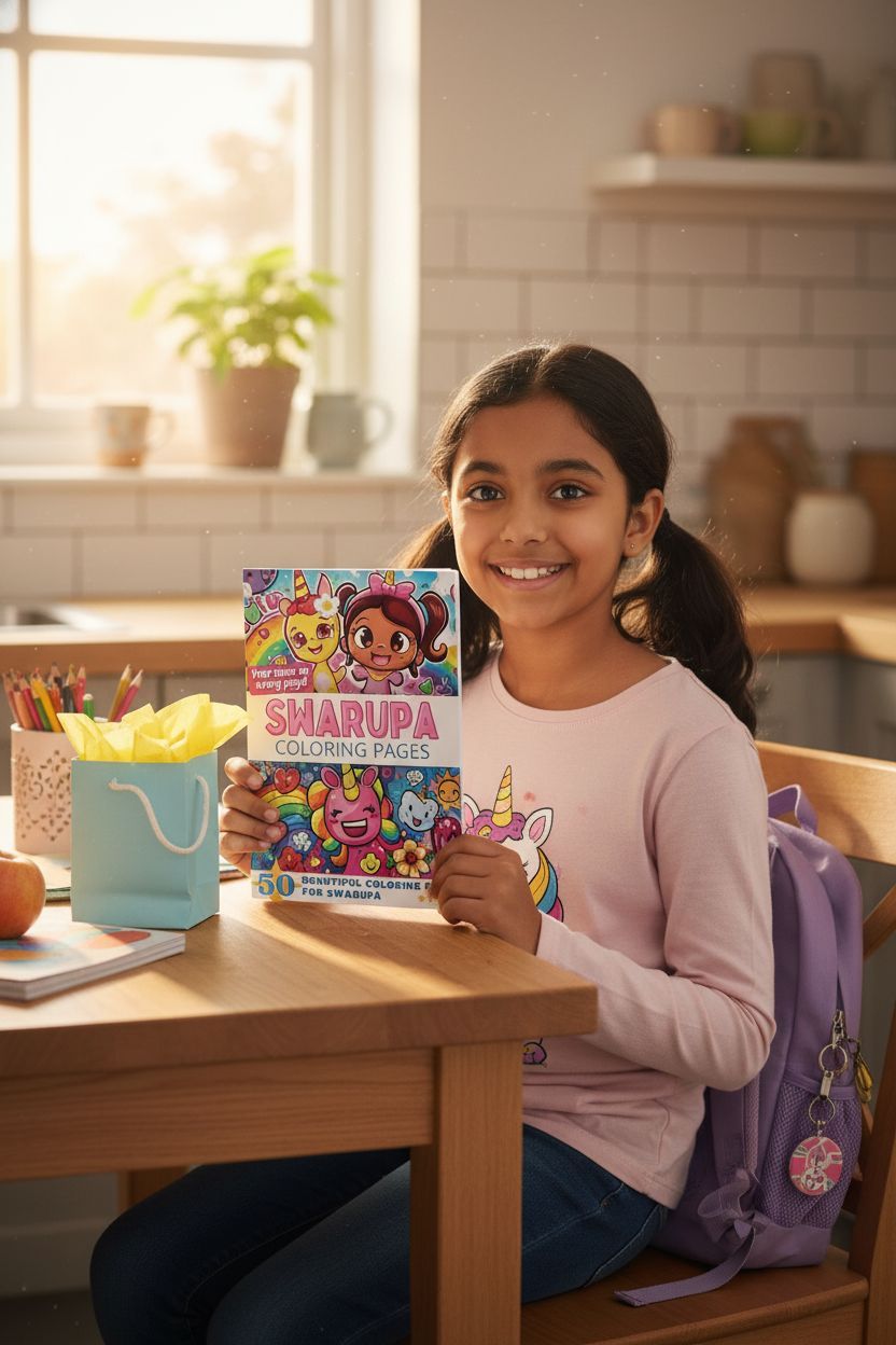 Swarupa coloring book in use