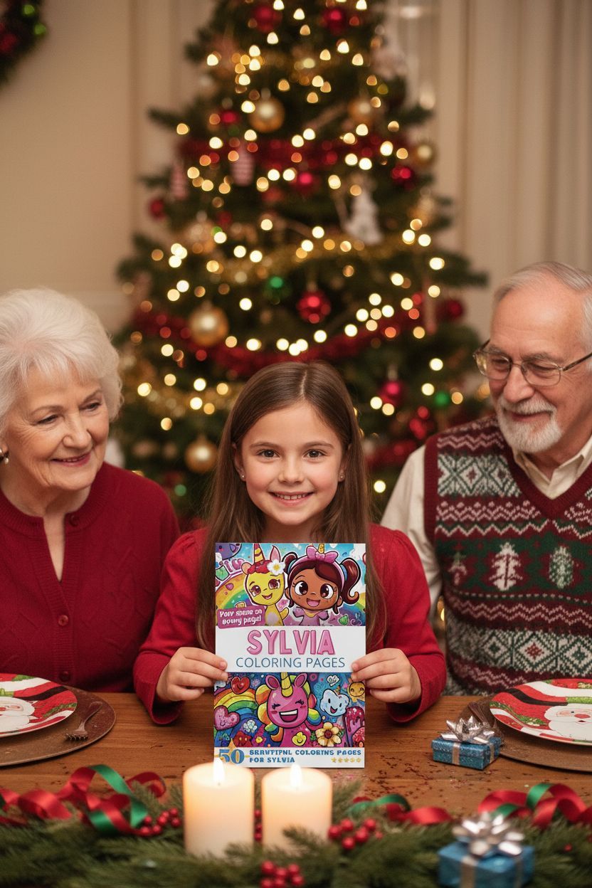 Sylvia Christmas coloring pages gift
