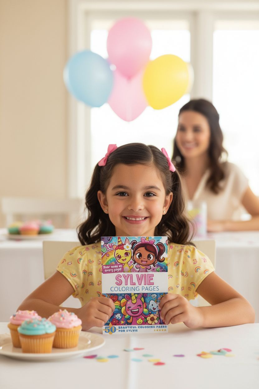 Sylvie coloring book in use