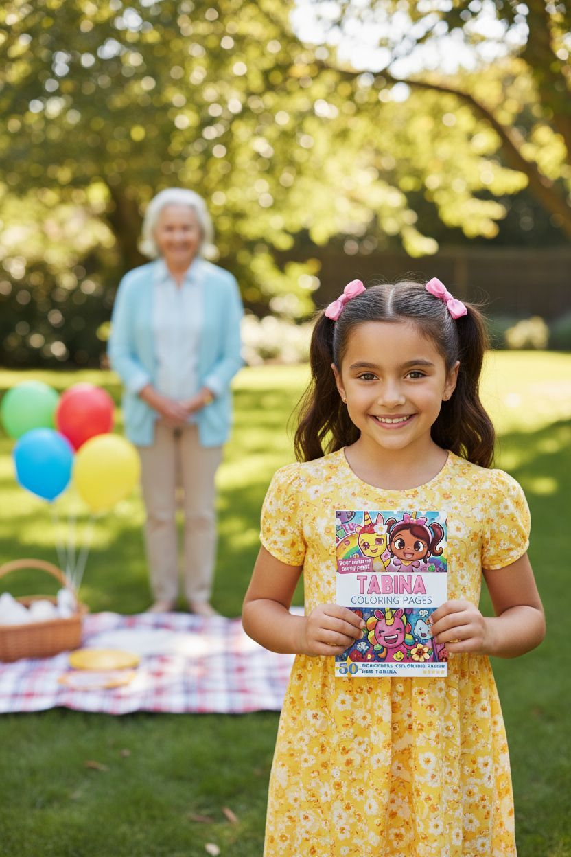 Tabina coloring book in use