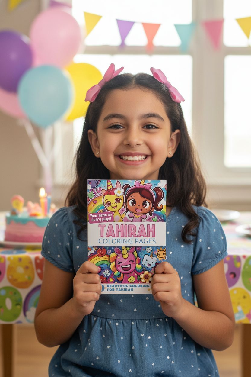 Tahirah coloring book in use