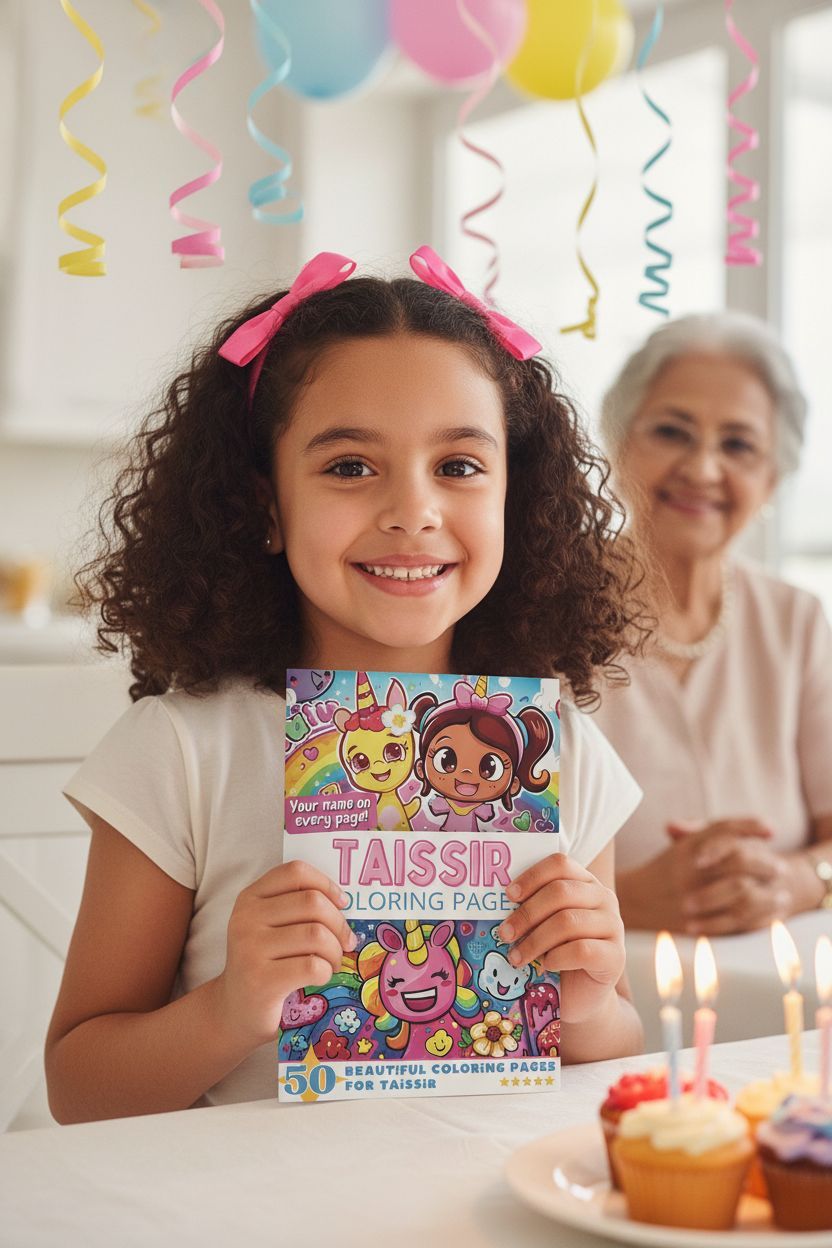 Taissir coloring book in use
