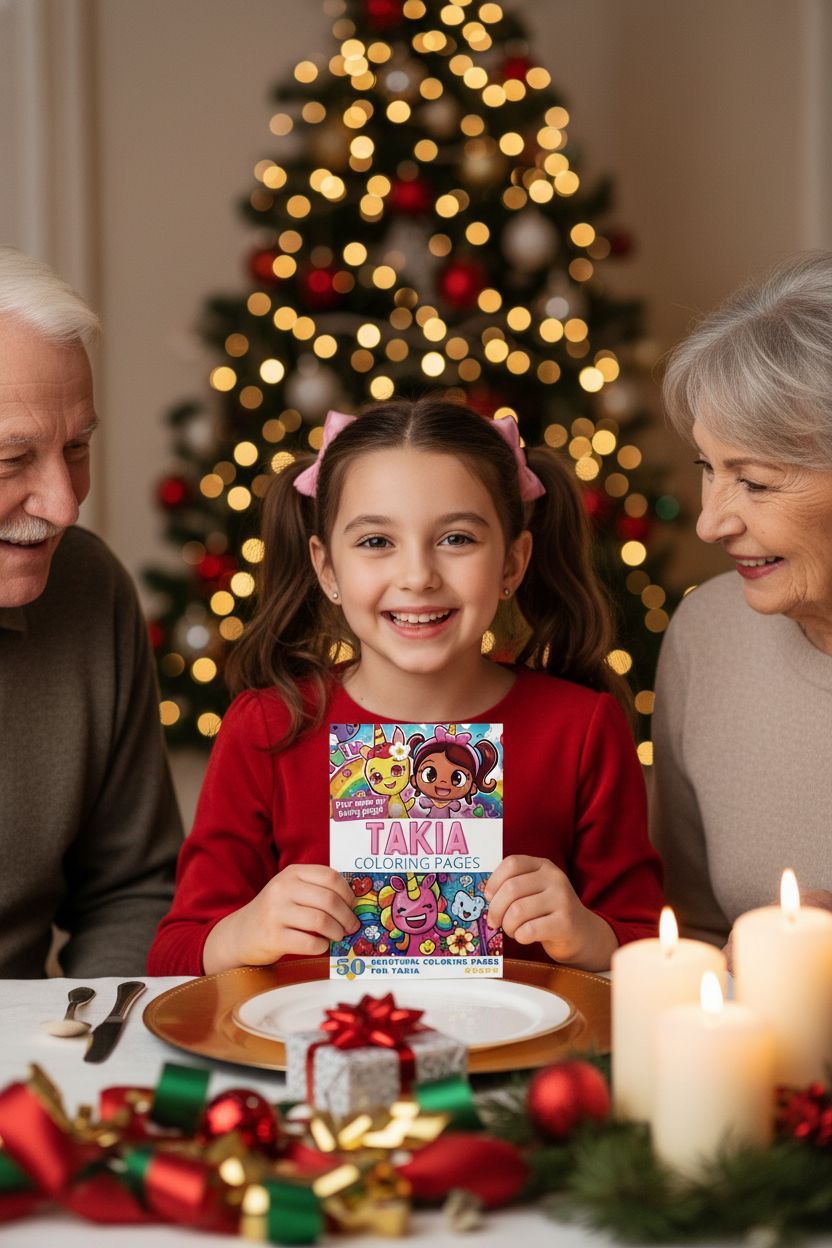Takia Christmas coloring pages gift