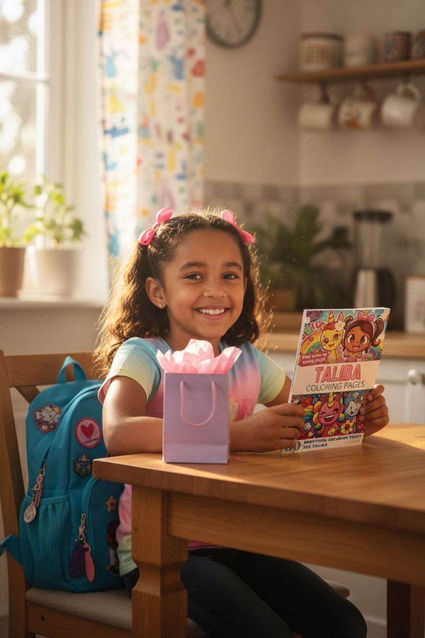 Taliba coloring book in use