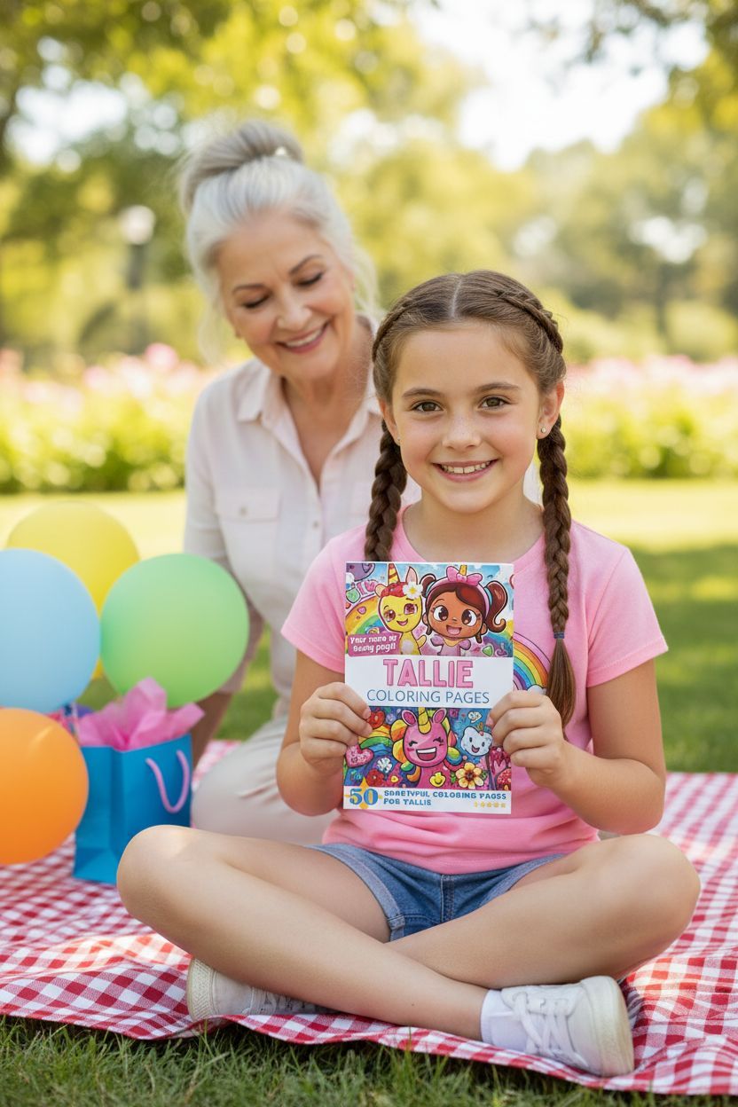 Tallie coloring book in use