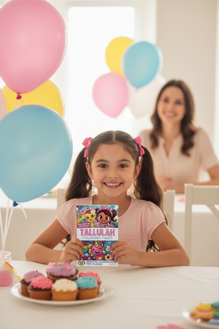 Tallulah coloring book in use