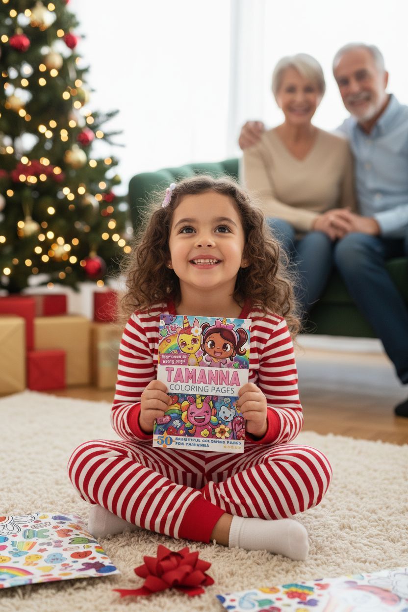 Tamanna Christmas coloring pages gift