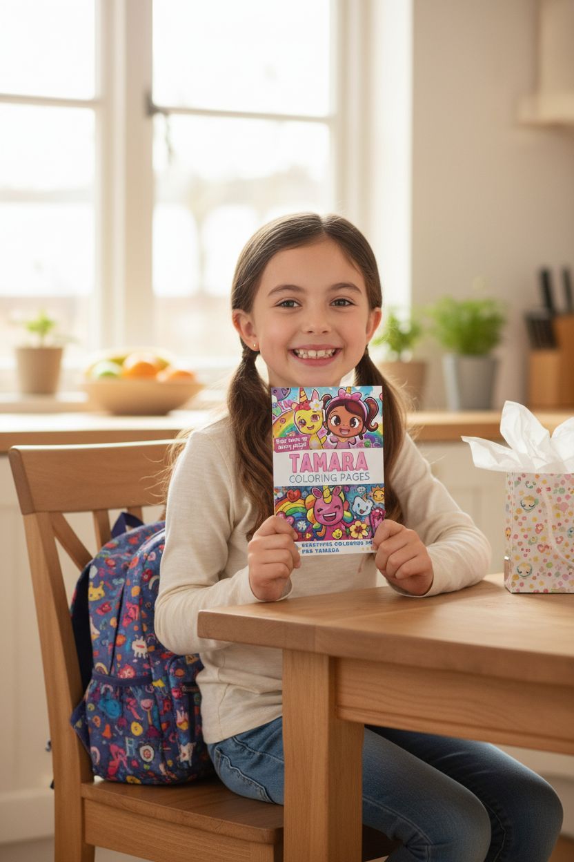Tamara coloring book in use
