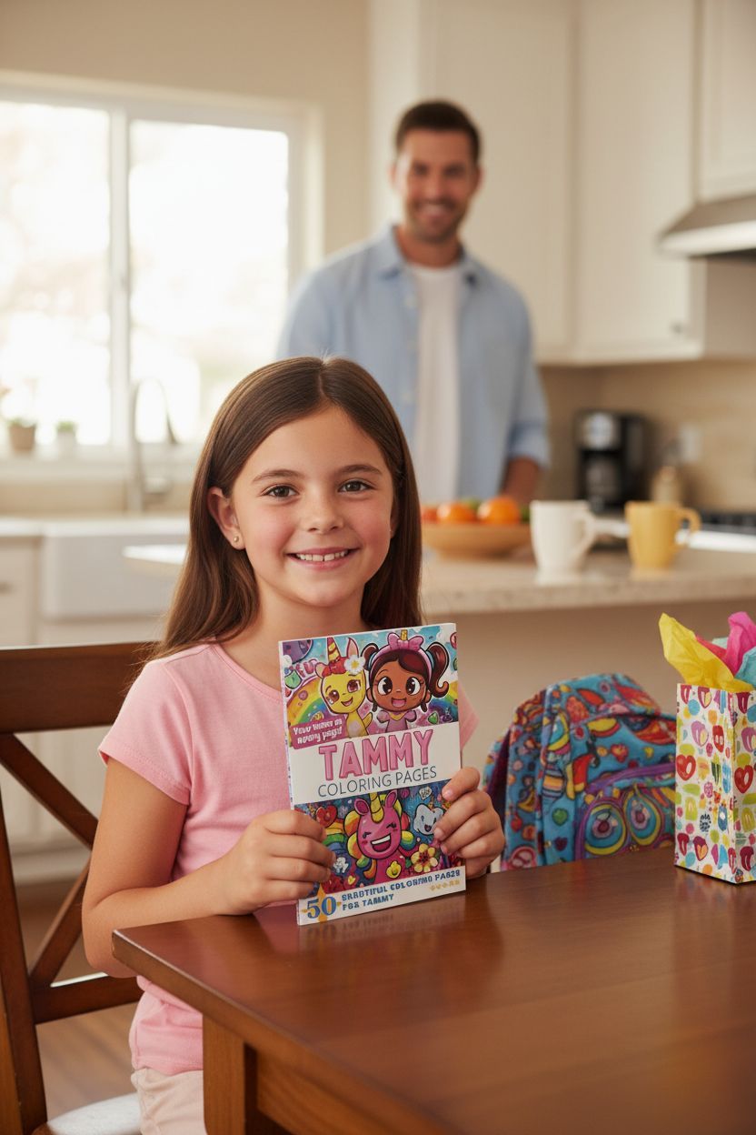 Tammy coloring book in use