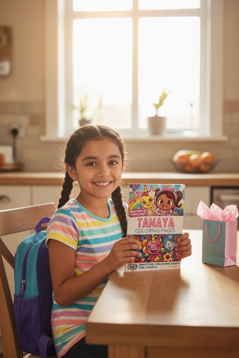 Tanaya coloring book in use