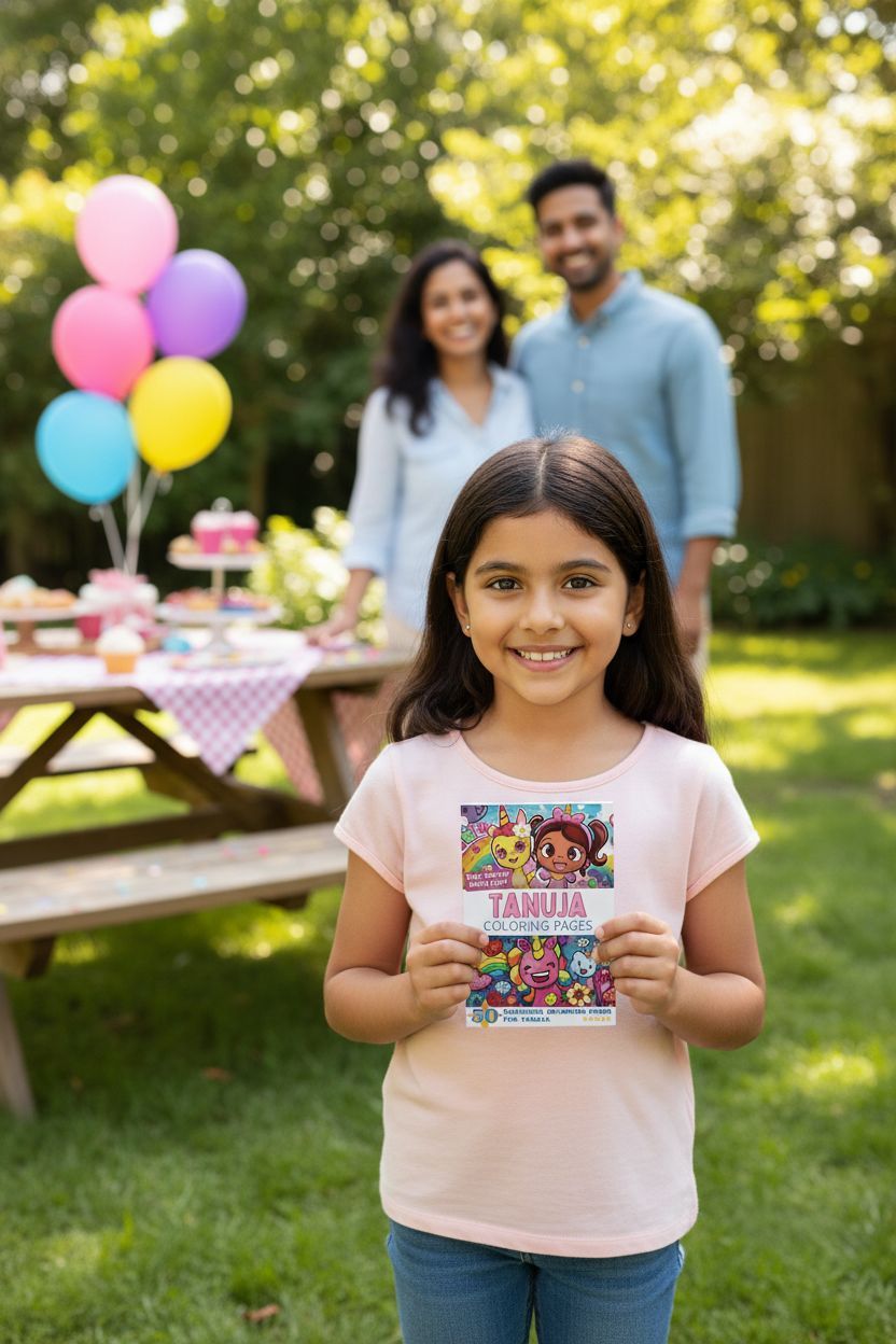 Tanuja coloring book in use