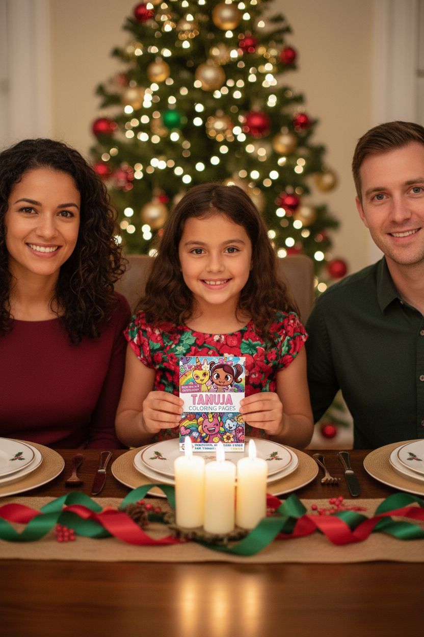 Tanuja Christmas coloring pages gift