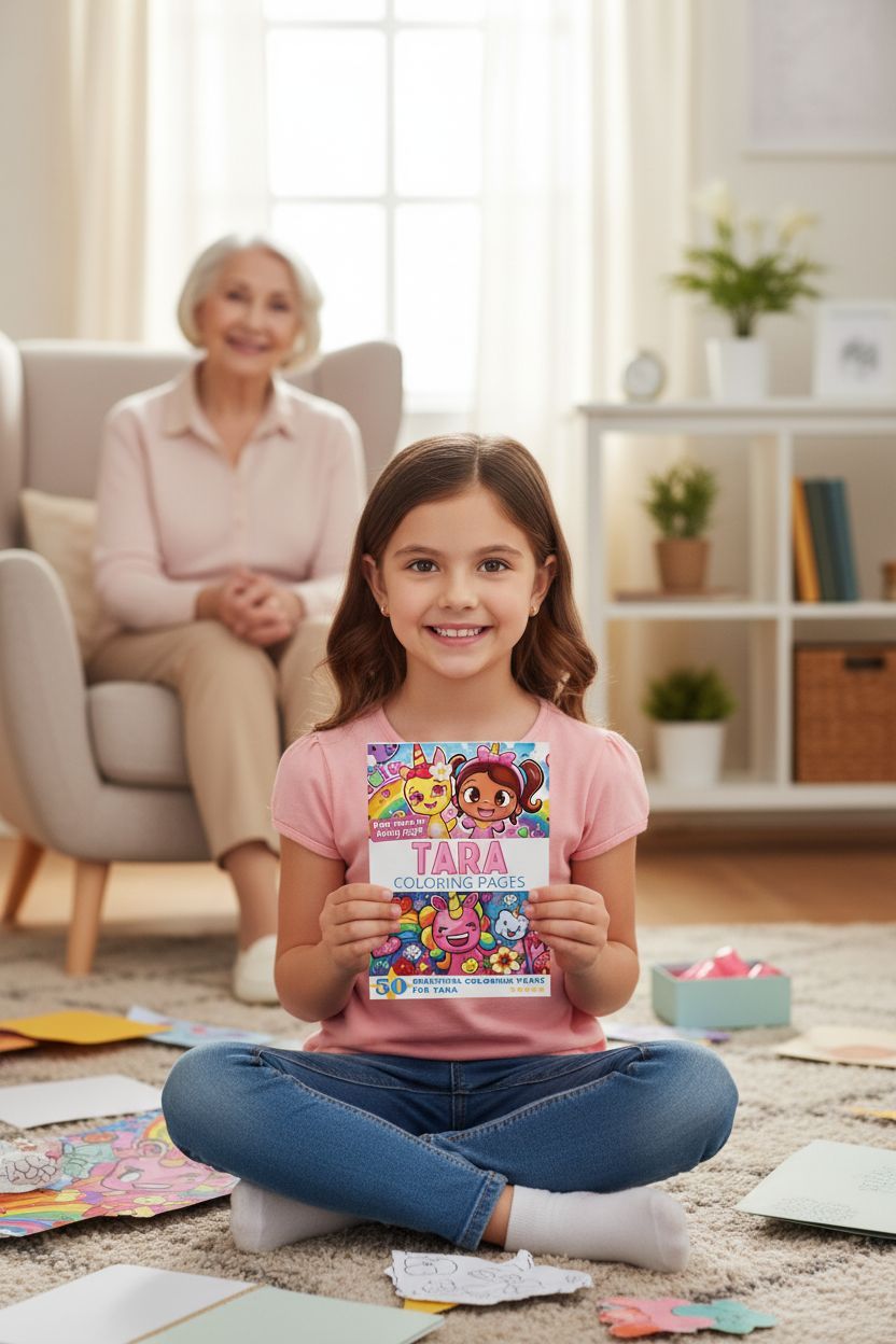 Tara coloring book in use