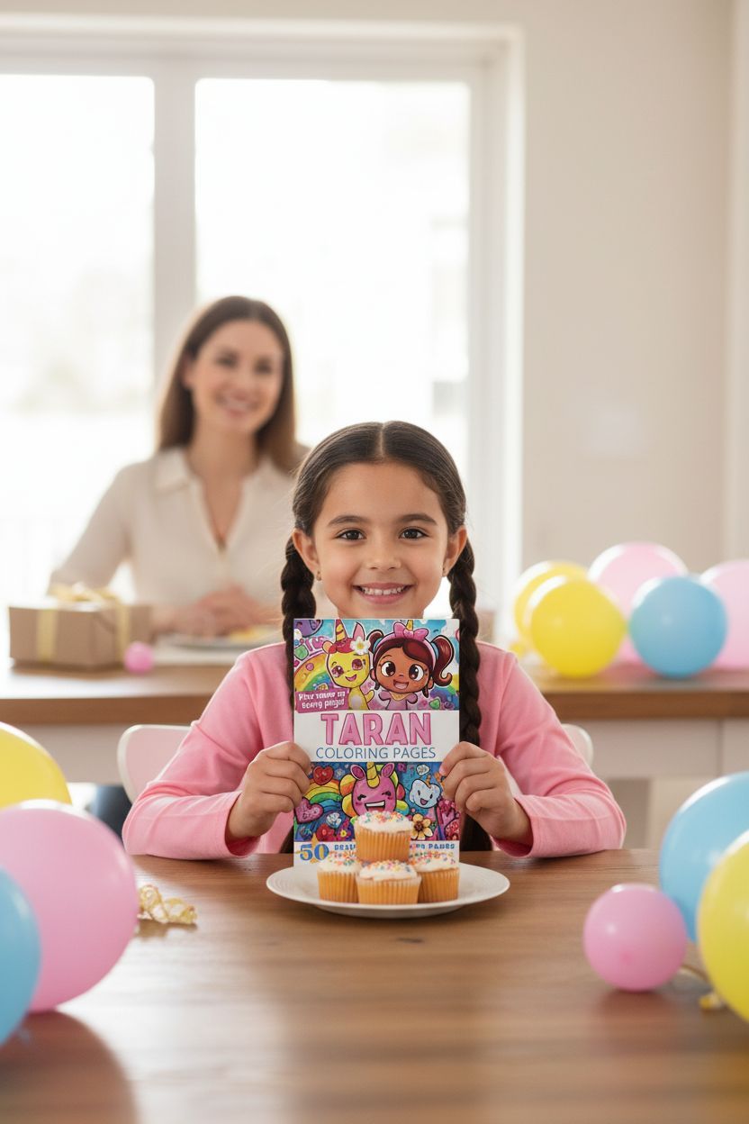 Taran coloring book in use