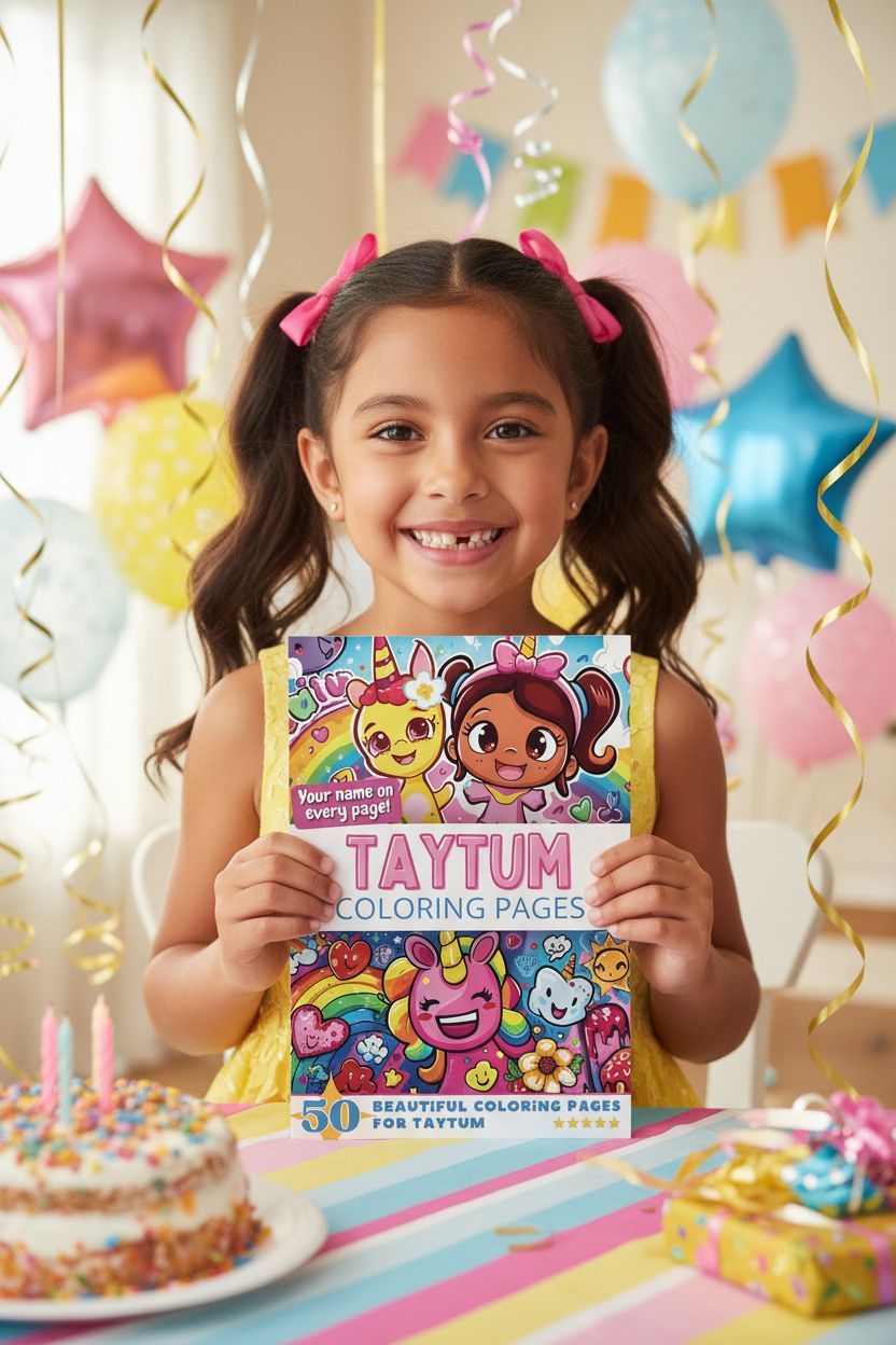 Taytum coloring book in use