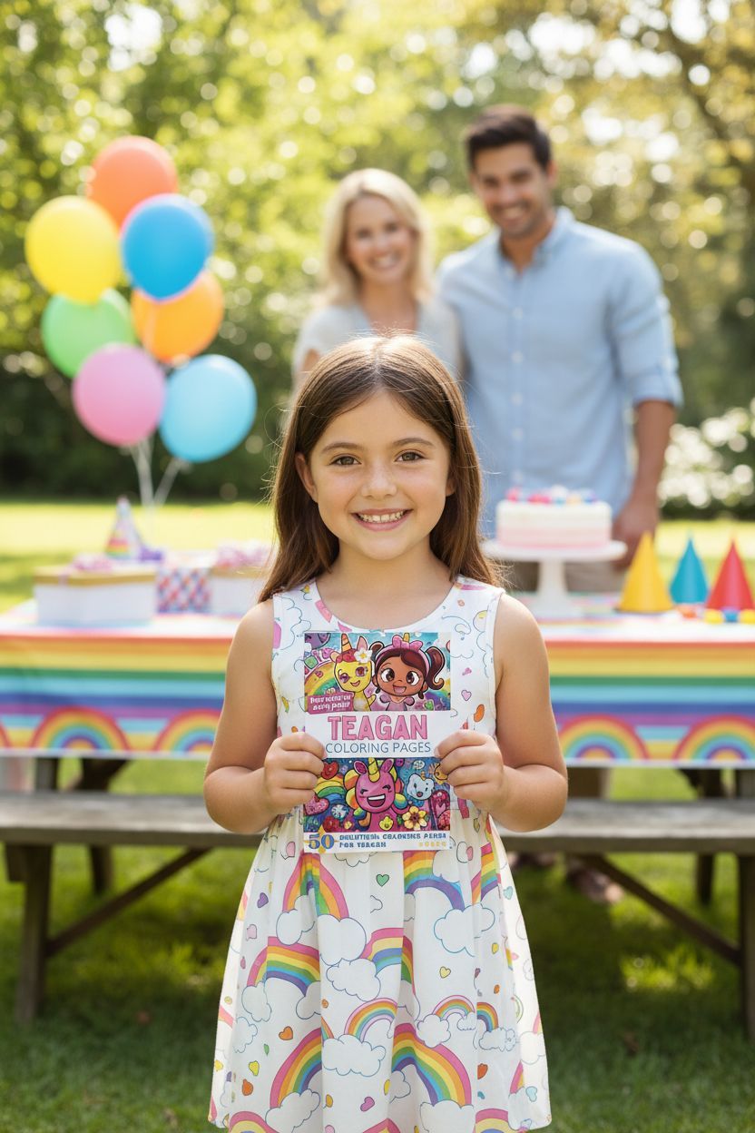 Teagan coloring book in use