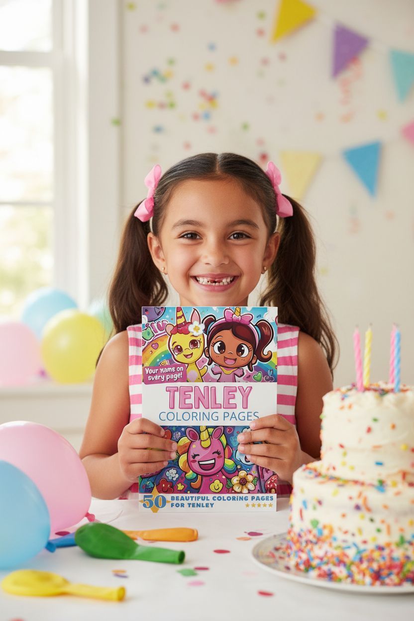 Tenley coloring book in use