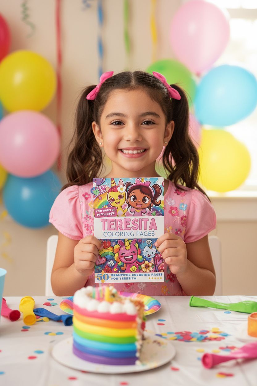Teresita coloring book in use