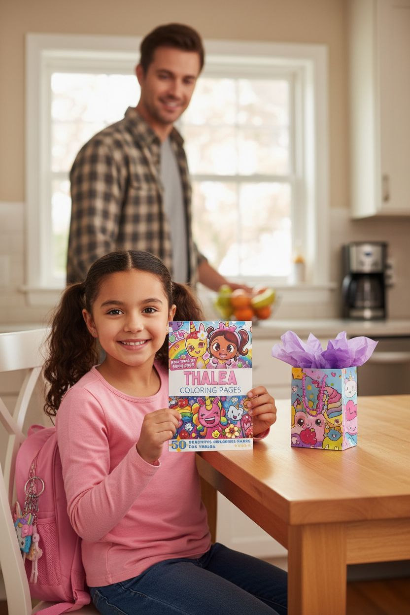 Thalea coloring book in use