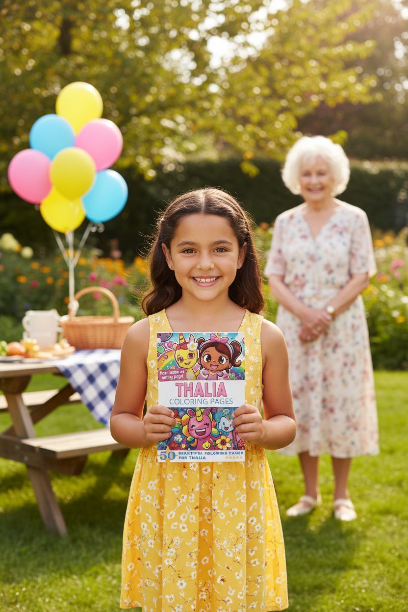 Thalia coloring book in use