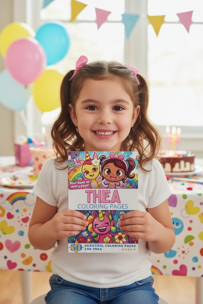 Thea coloring book in use