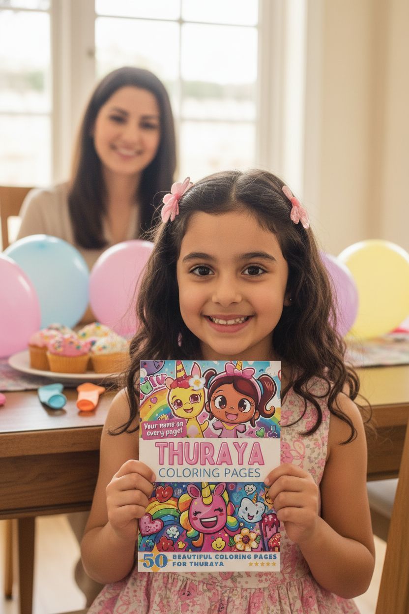 Thuraya coloring book in use