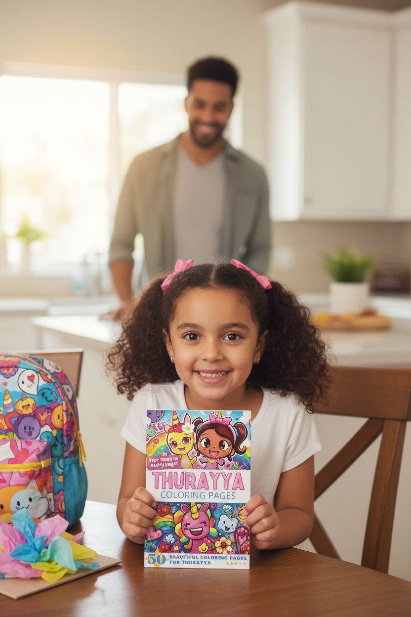 Thurayya coloring book in use