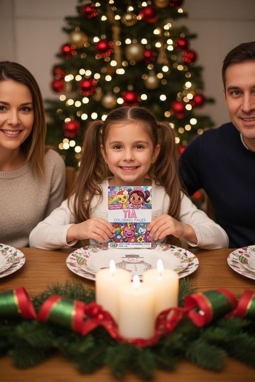 Tia Christmas coloring pages gift
