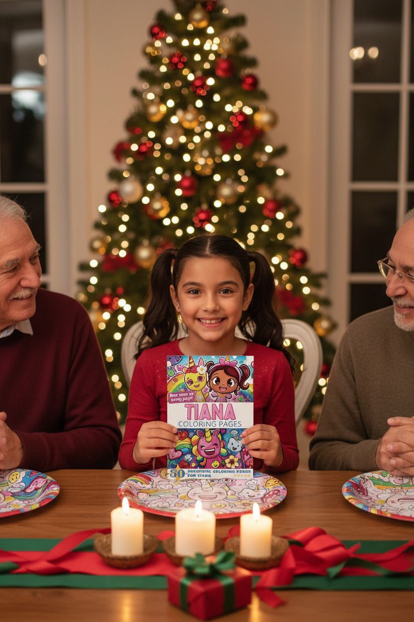 Tiana Christmas coloring pages gift