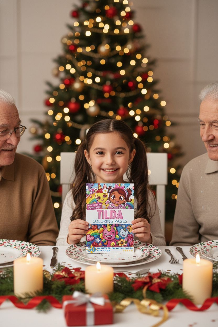 Tilda Christmas coloring pages gift